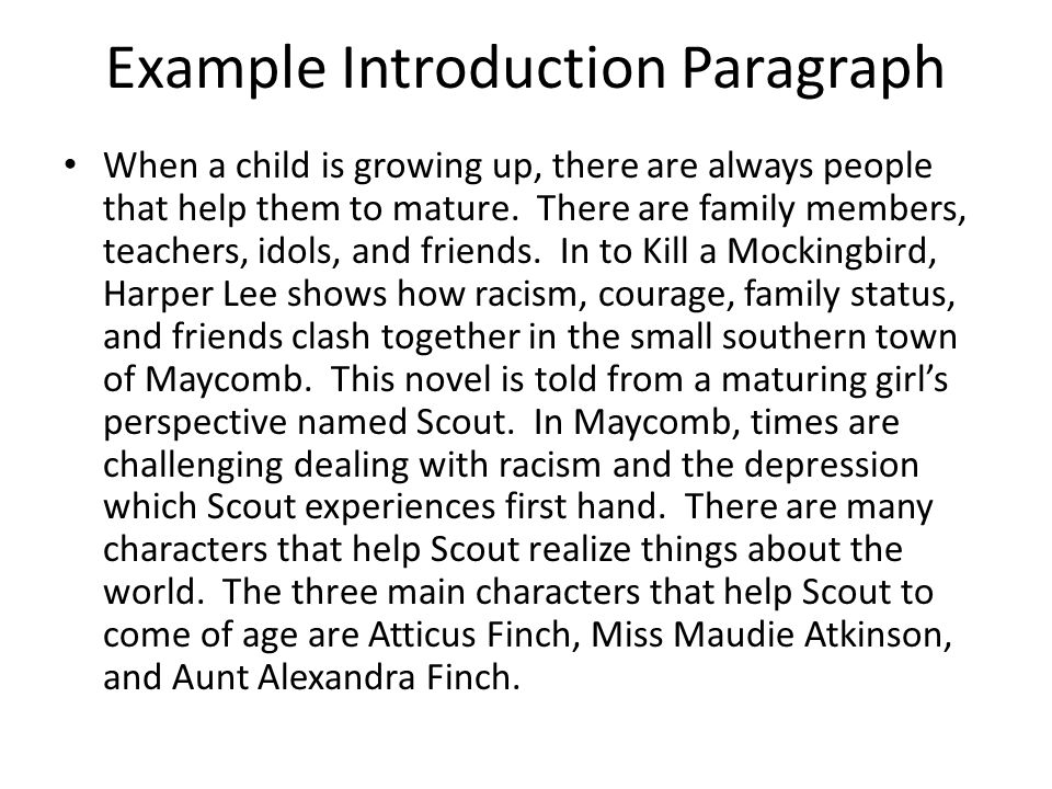 Good essay introductions for to kill a mockingbird